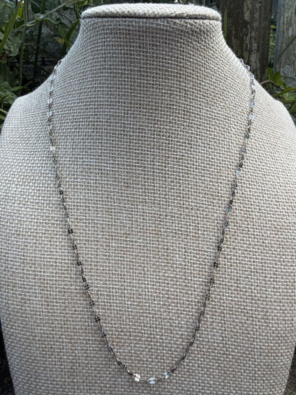 Sterling Silver Italian Lucky Clover Link Chain Necklace 925 Italy YGI Cutout